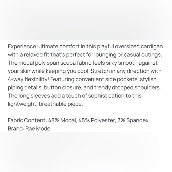 NWT Rae Mode Scuba Red Cardigan. - Picture 5 of 5